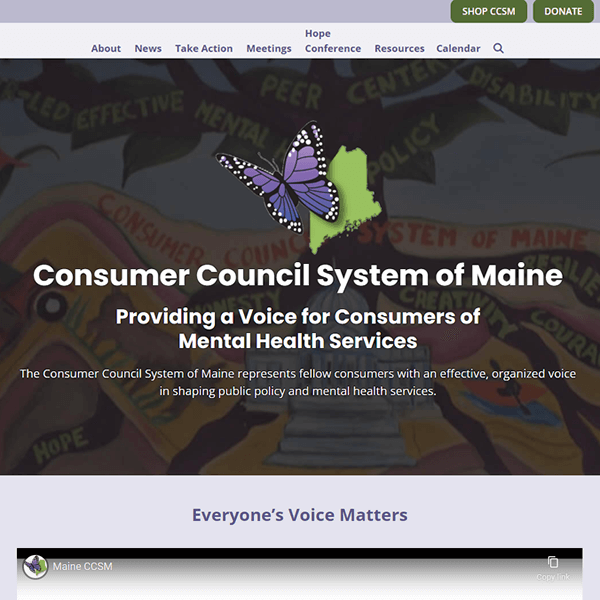 Link to Consumer Council System of Maine website built and maintained by API Technology.